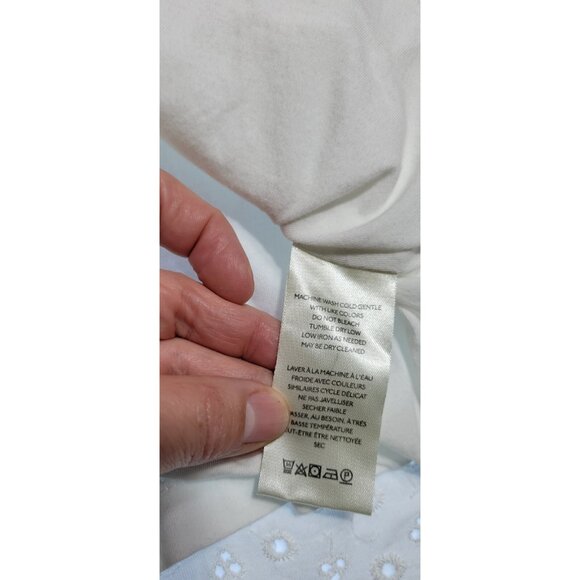 Free People Womens Apricot Rose Mini Dress Puff Sleeve Eyelet White Size XLarge - Picture 14 of 14